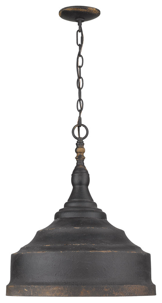 Keating 3-Light Pendant Antique Black Iron