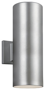 Small 2-Light Outdoor Wall Lantern, Painted Brushed Nickel