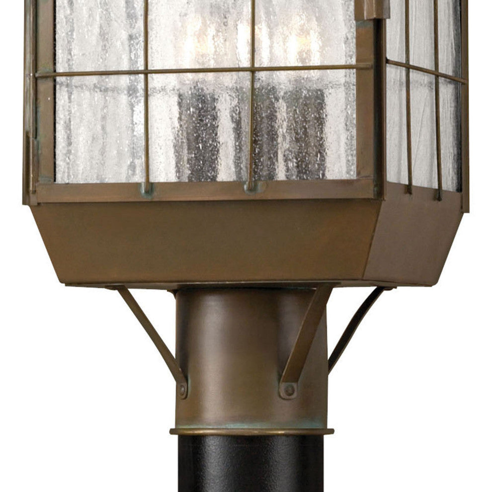 Hinkley Nantucket Medium Post Top Or Pier Mount Lantern, Aged Brass