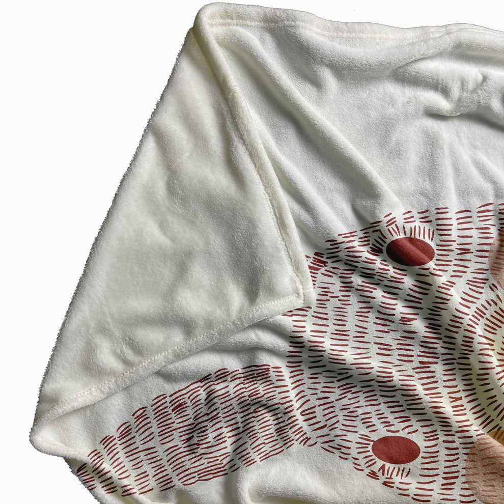 60 x 80 in Monochrome Easter Bunny Throw Blanket, Ligonberry Red