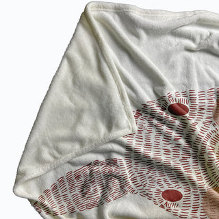 60 x 80 in Monochrome Easter Bunny Throw Blanket, Ligonberry Red