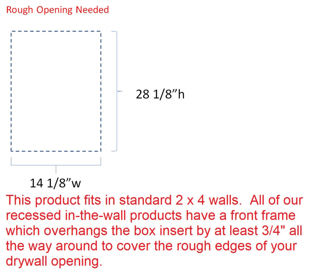 Durham Recessed White Niche 29.5"h x 15.5"w x 3.5"d