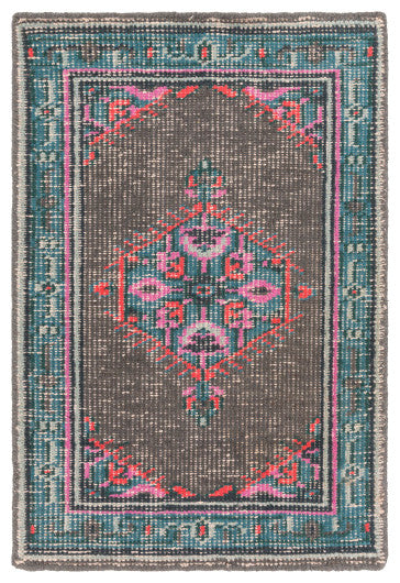Surya Zahra ZHA-4006 3'6"x5'6" Rug, Teal/Pink/Aqua/Coral/Emerald/Light Gray