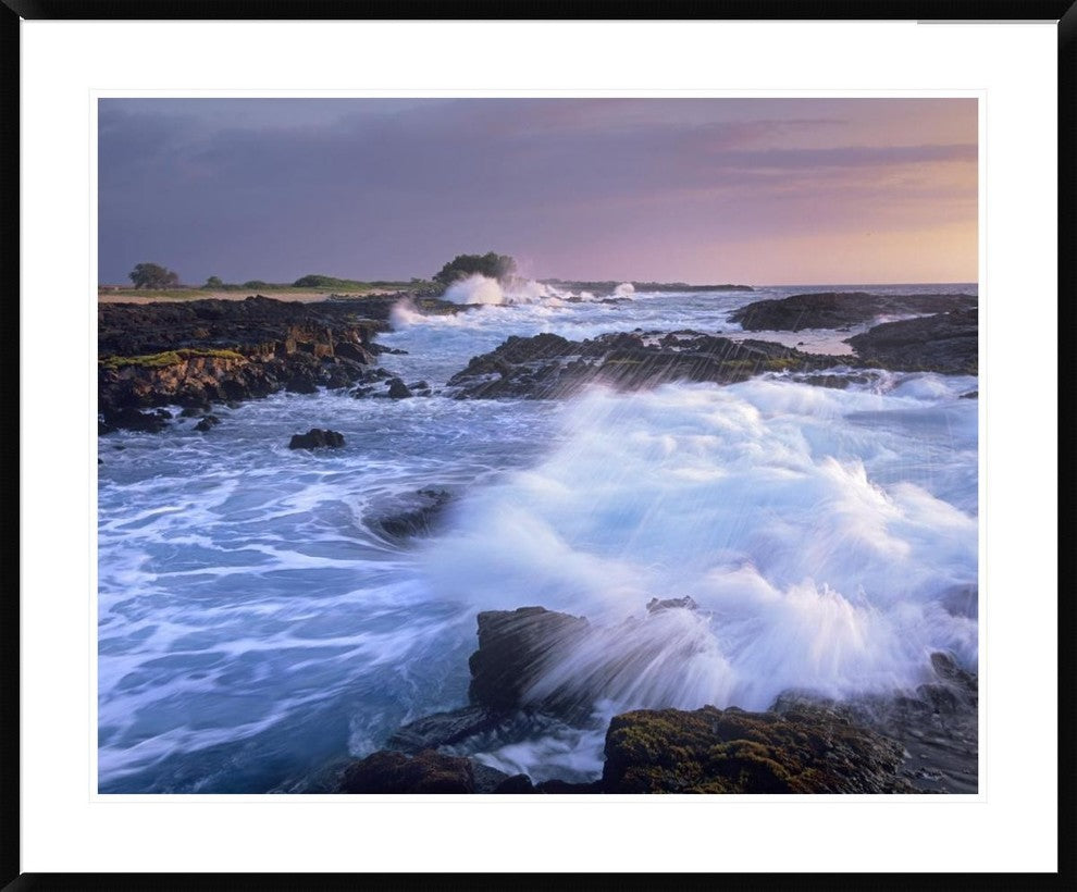 Waves Crashing On Rocky Shore, Wawaloli Beach, Big Island, Hawaii, 41"x34"