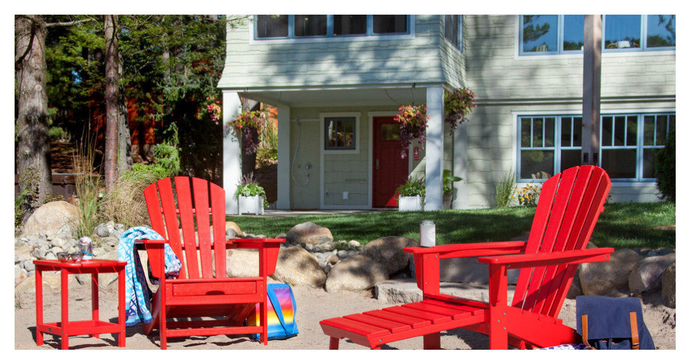 Polywood Palm Coast Ultimate Adirondack 3-Piece Set, Pacific Blue