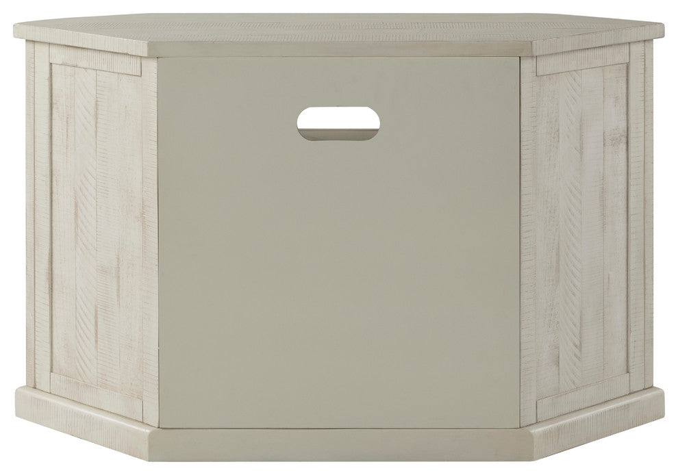 Rustic Corner TV Stand, 50", White