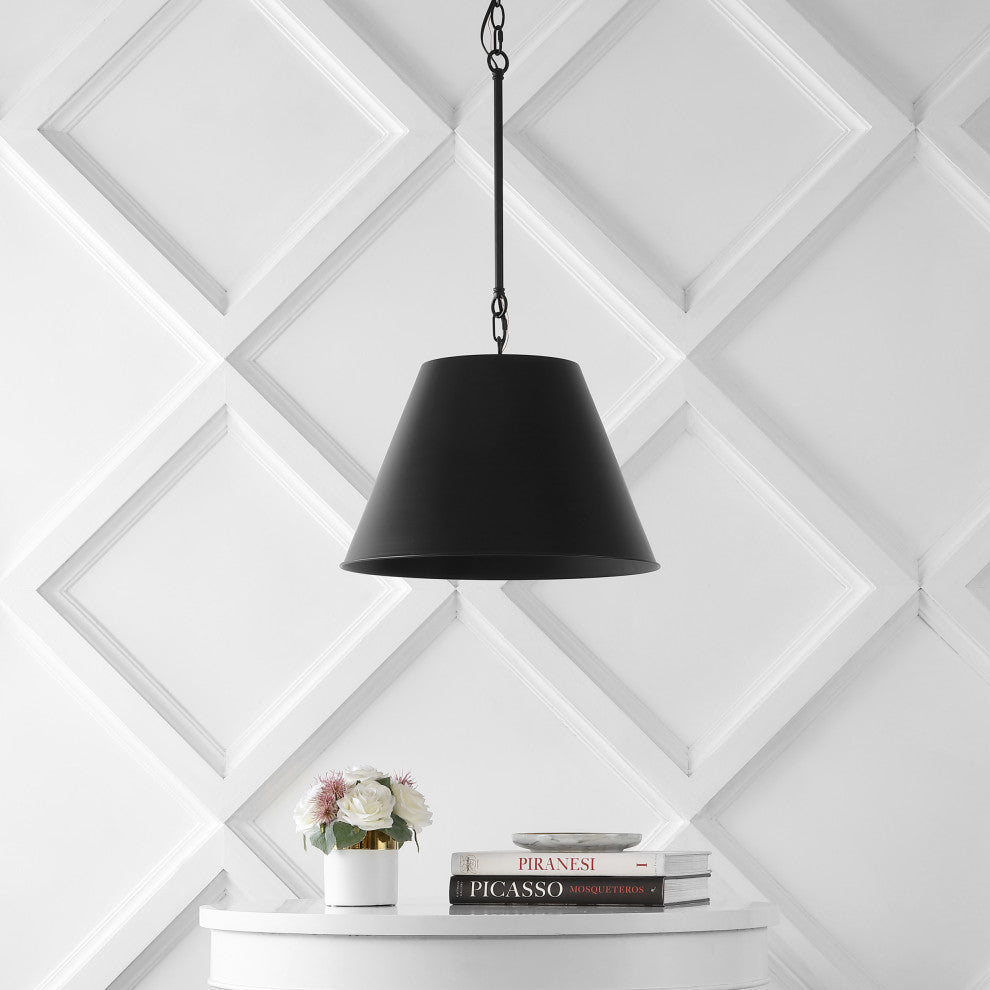 Harper Industrial Farmhouse Iron LED Pendant, Oil Rubbed Bronze, 17.88"