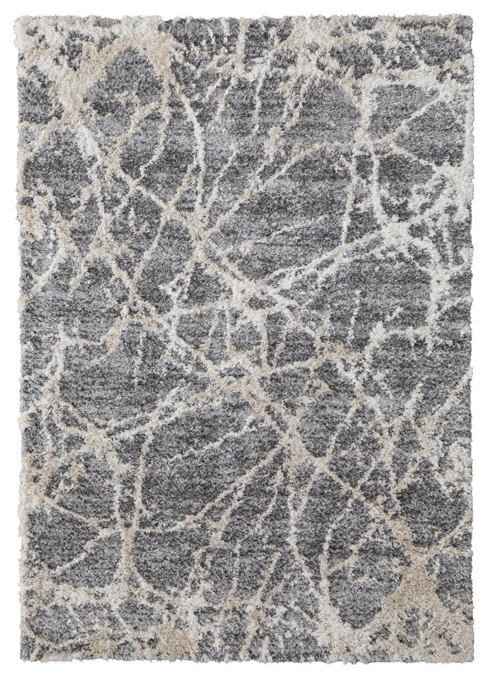 Caide Transitional Abstract, Gray/Ivory, 5'x8' Area Rug