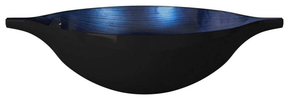 Sleek Blue and Black Lacquer Centerpiece Eye Bowl
