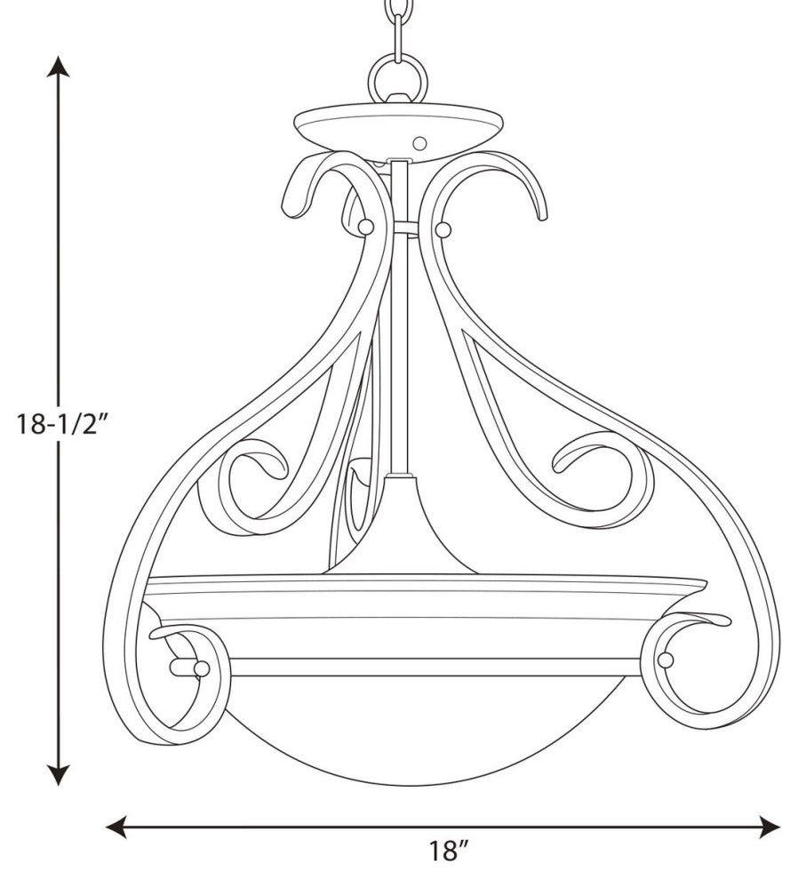 3-Light Foyer, Forged Bronze
