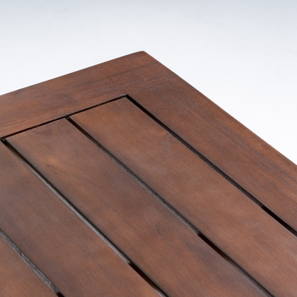 GDF Studio Marin Dark Brown Acacia Wood Outdoor Dining Table