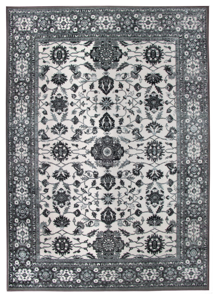 My Magic Carpet Machine Washable Area Rug Ramage Gray 5x7'