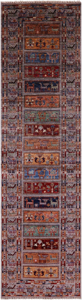 2' 9" X 10' 3" Hand Knotted Persian Gabbeh Tribal Runner Rug Q5368