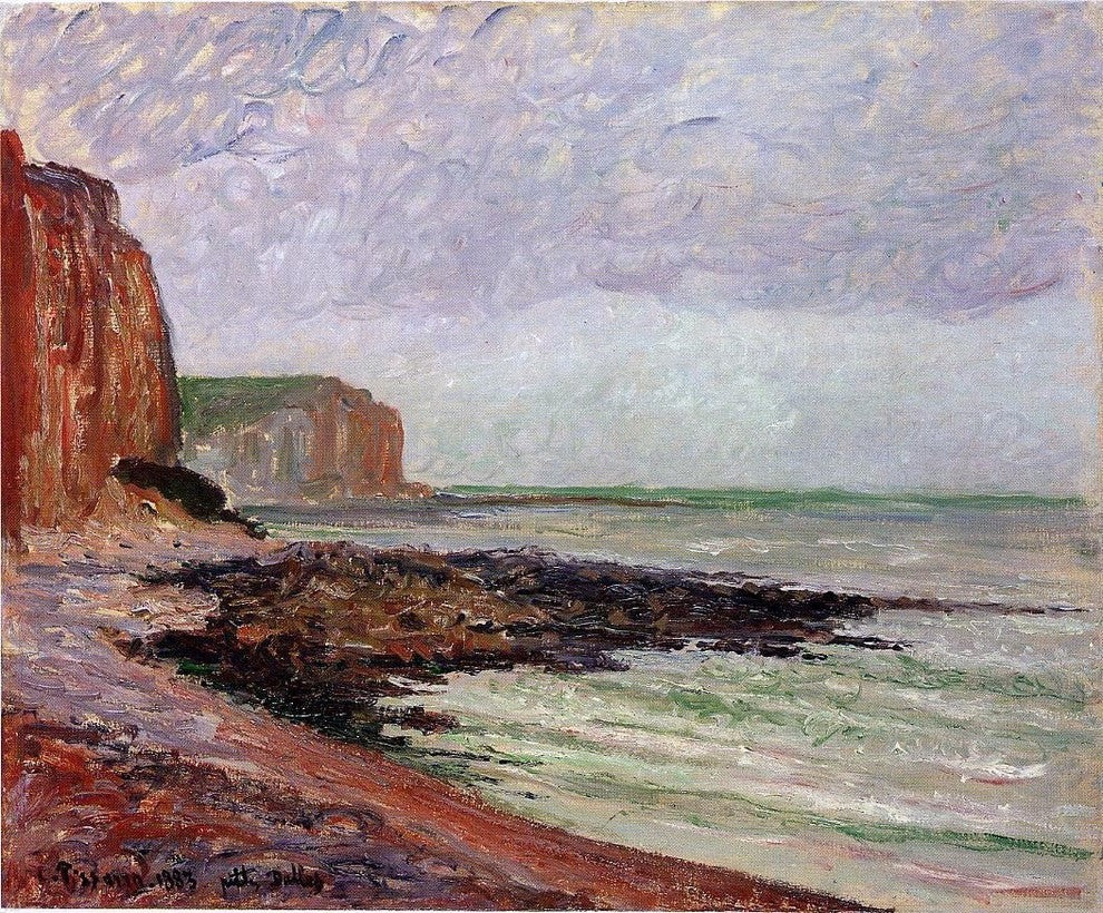 Camille Pissarro Cliffs at Petit Dalles, Gallery Wrapped Canvas Print, 20"x25"