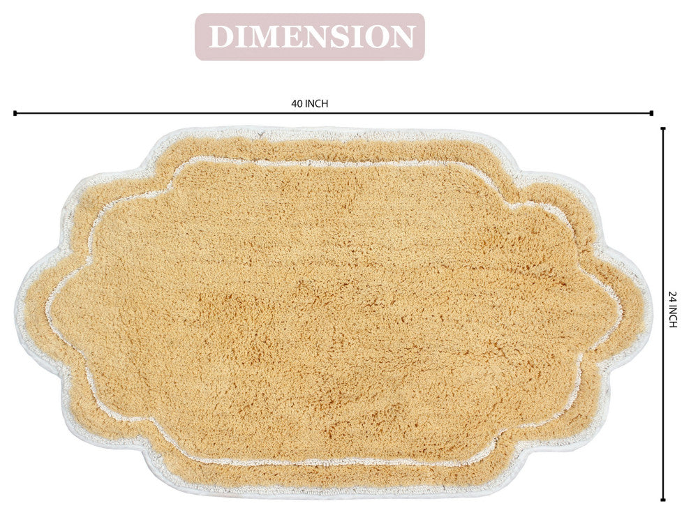 Allure Collection Absorbent Cotton Machine Washable Rug 24"x40", Yellow