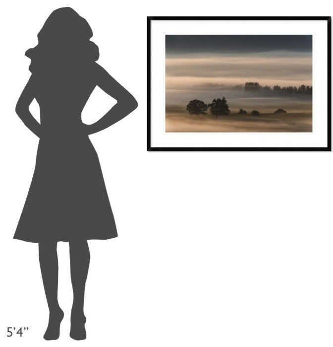 "Dense Fog Over The Moos" Framed Digital Print by Nina Pauli, 38"x28"