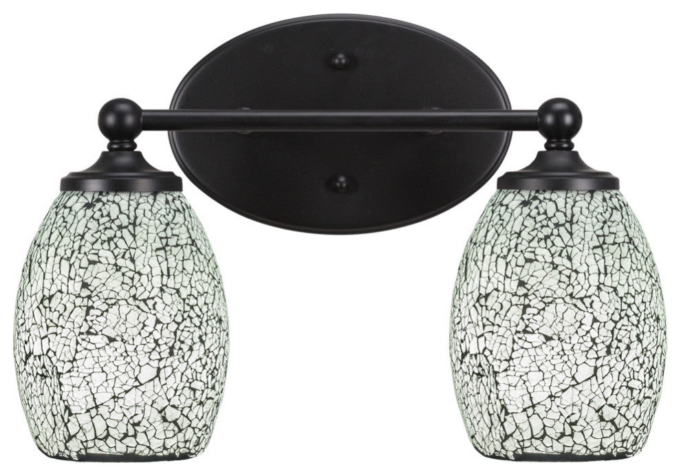 Capri 2-Light Bath Bar, Matte Black/Black Fusion