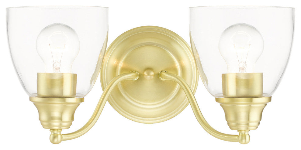 Satin Brass Transitional, Colonial, Vanity Sconce