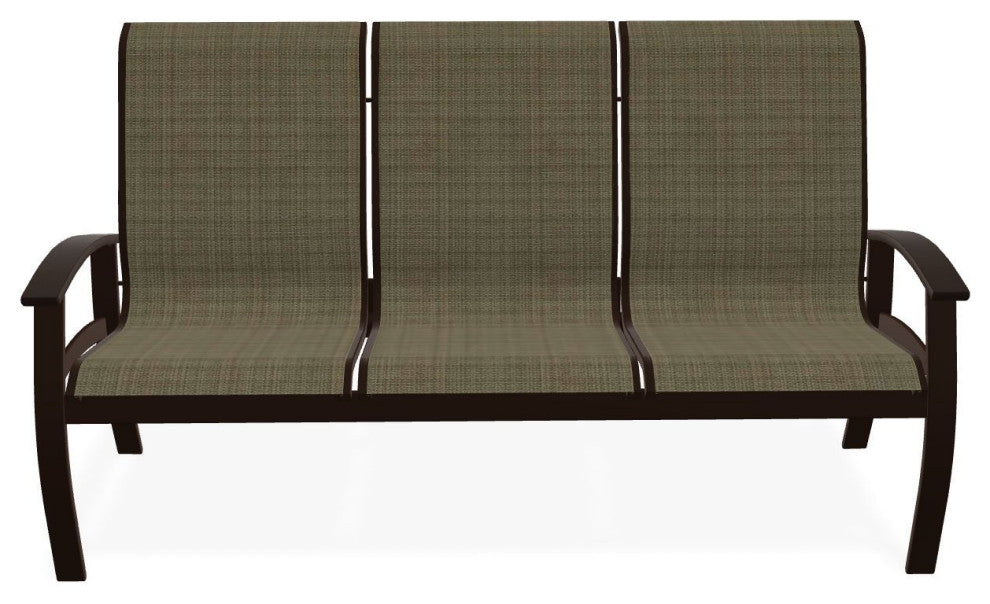Belle Isle Sling 3-Seat Outdoor Sofa, Elevation Stone/Kona