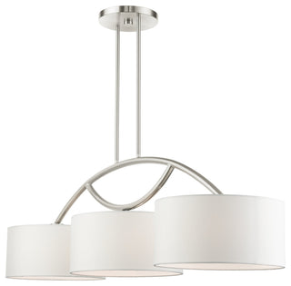 Livex Lighting 45983 Meridian 3 Light 51"W Drum Chandelier - Brushed Nickel