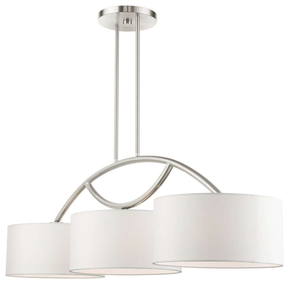 Livex Lighting 45983 Meridian 3 Light 51"W Drum Chandelier - Brushed Nickel