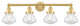 Olean 4-Light 34" Bath Vanity Light, Satin Gold Finish, Mercury Shade