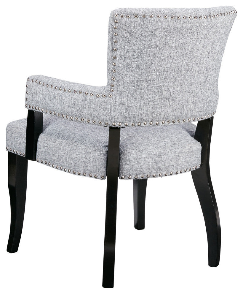Madison Park Armed Transitional Dining Chair, Gray