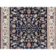 Midnight Blue Nain 250 KPSI Wool and Silk Hand Knotted Runner Rug 2'9" x 14'0"