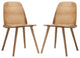 Elite Living Noma Modern, Set of 2, Wooden Dining Side Chair, Natural Brown
