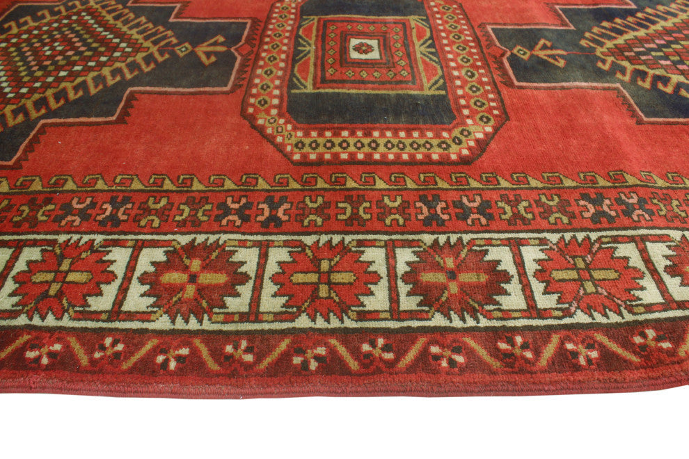 Fine Vintage Distressed Adriani Rust/Charcoal Runner, 4'6x12'6