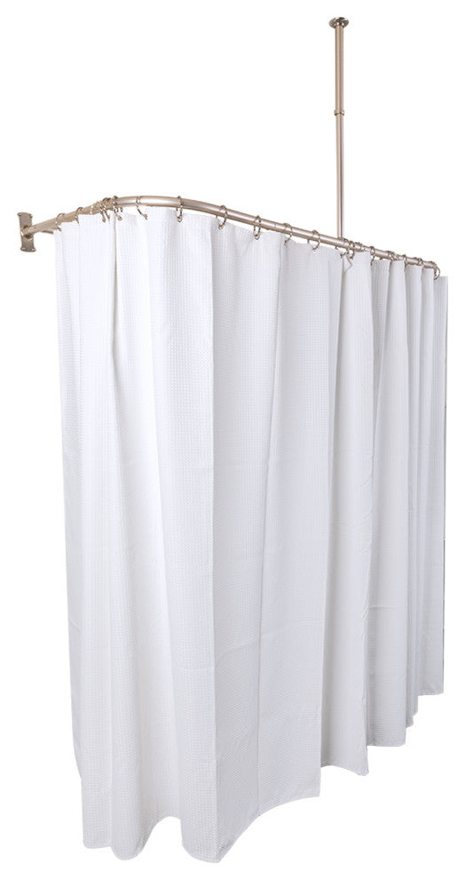 Utopia Alley Aluminum Shower Curtain Rods 60" Large Size by 25", Nickel
