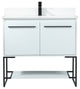 Sue 36" Single Bathroom Vanity, White, With Backsplash