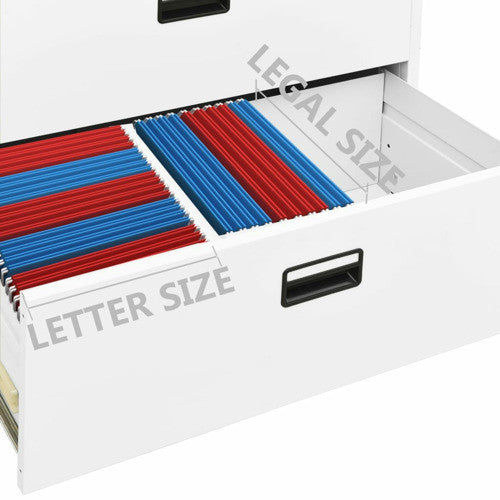 vidaXL Filing Cabinet Home Office File Cabinet Storage Cabinet White Steel