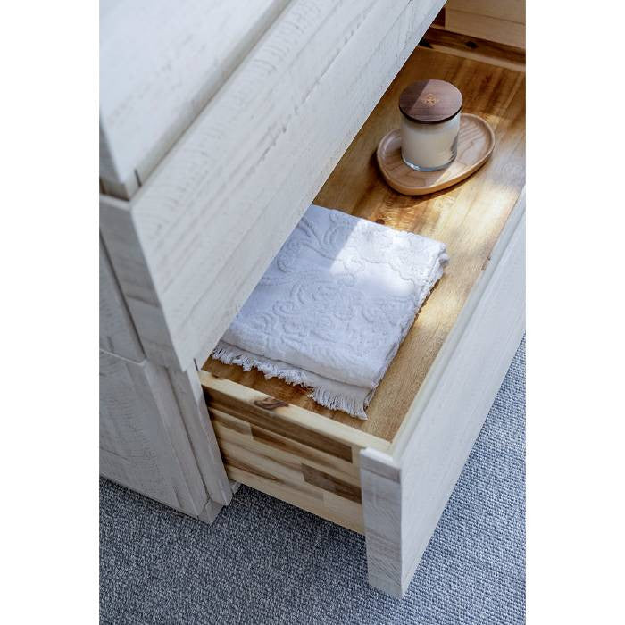 Fresca Formosa Modern 60" Rustic White Floor Standing Double Sink Vanity Set