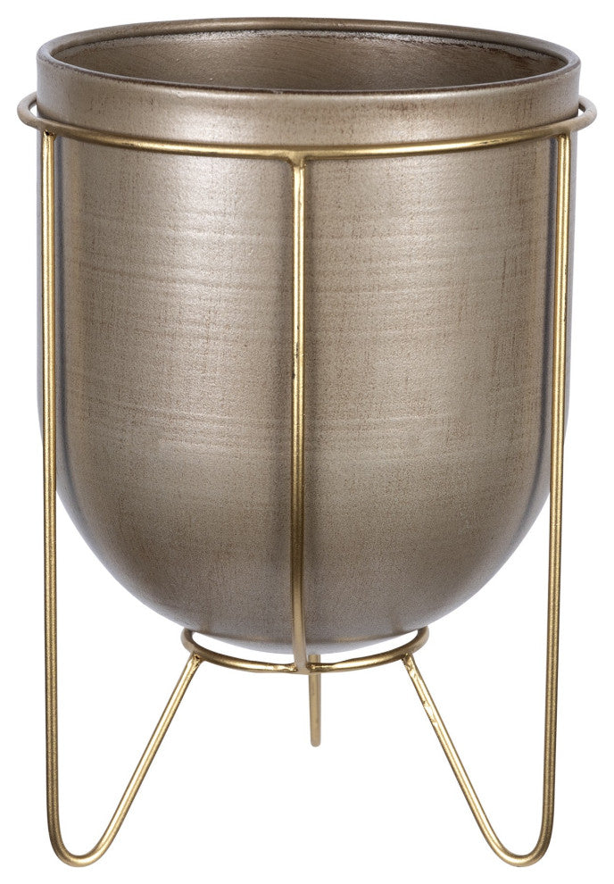 Bronze and Gold Metal Plant Pot