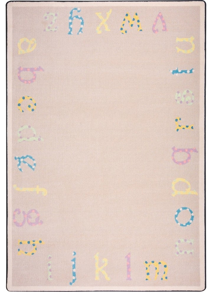 Kid Essentials Rug, Polka Dot ABC's, Multicolored, 7'8"x10'9"