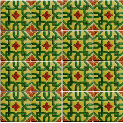 4.2x4.2 9 pcs Alhambra Morocco Talavera Mexican Tile