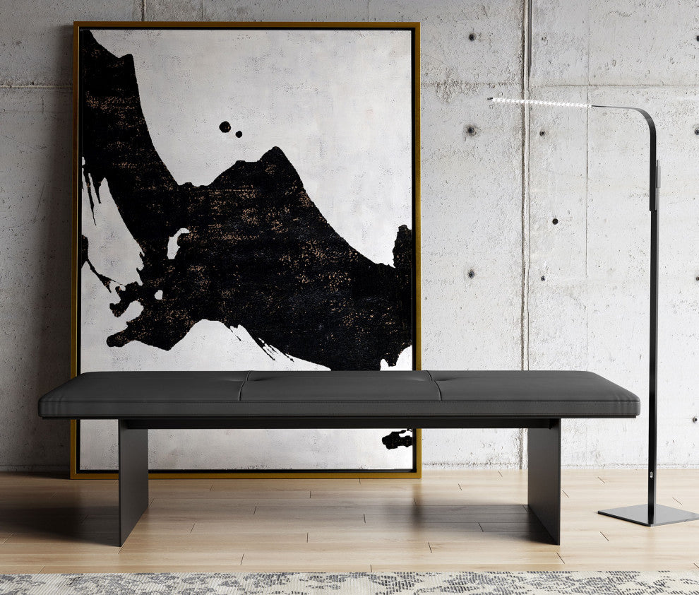 Chambers Bench, Graphite Leather