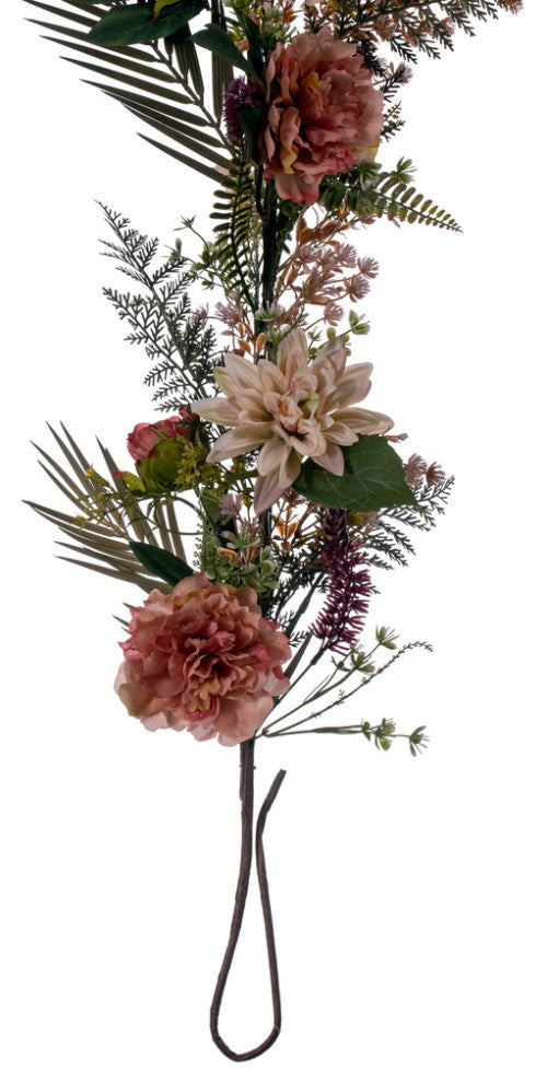 Vickerman 6'' Coral Artificial Peony Dahlia Garland.