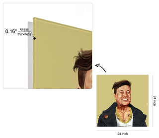 "Hip Elon" Frameless Reverse Printed Tempered Art Glass Wall Art
