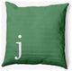 18" x 18" Modern Monogram Indoor/Outdoor Polyester Throw Pillow, Sage