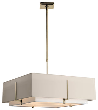 Exos Square Large Double Shade Pendant, Natural Anna Inner, Flax Outer