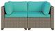Keys Outdoor Wicker Loveseat, Cyan