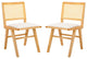 Safavieh Couture Hattie French Cane Cushion Dining Chair, Set of 2, Natural