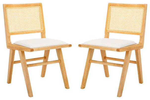 Safavieh Couture Hattie French Cane Cushion Dining Chair, Set of 2, Natural