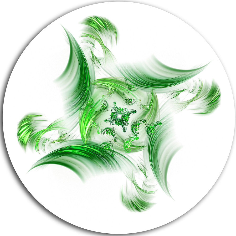Rotation Of Small Universe Green Flower, Floral Round Wall Art, 36"