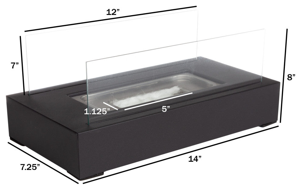 2 Bio Ethanol Tabletop Set Indoor or Outdoor Smokeless Portable Fireplace