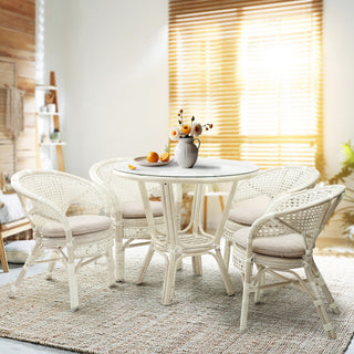 Pelangi Rattan Wicker 3-Piece Set, White