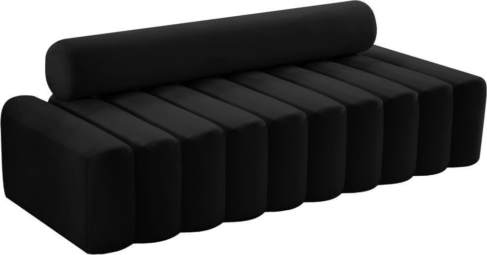 Melody Velvet Upholstered Chair, Black, Sofa
