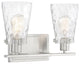 Vaughan Satin Nickel, 2-Light Bath